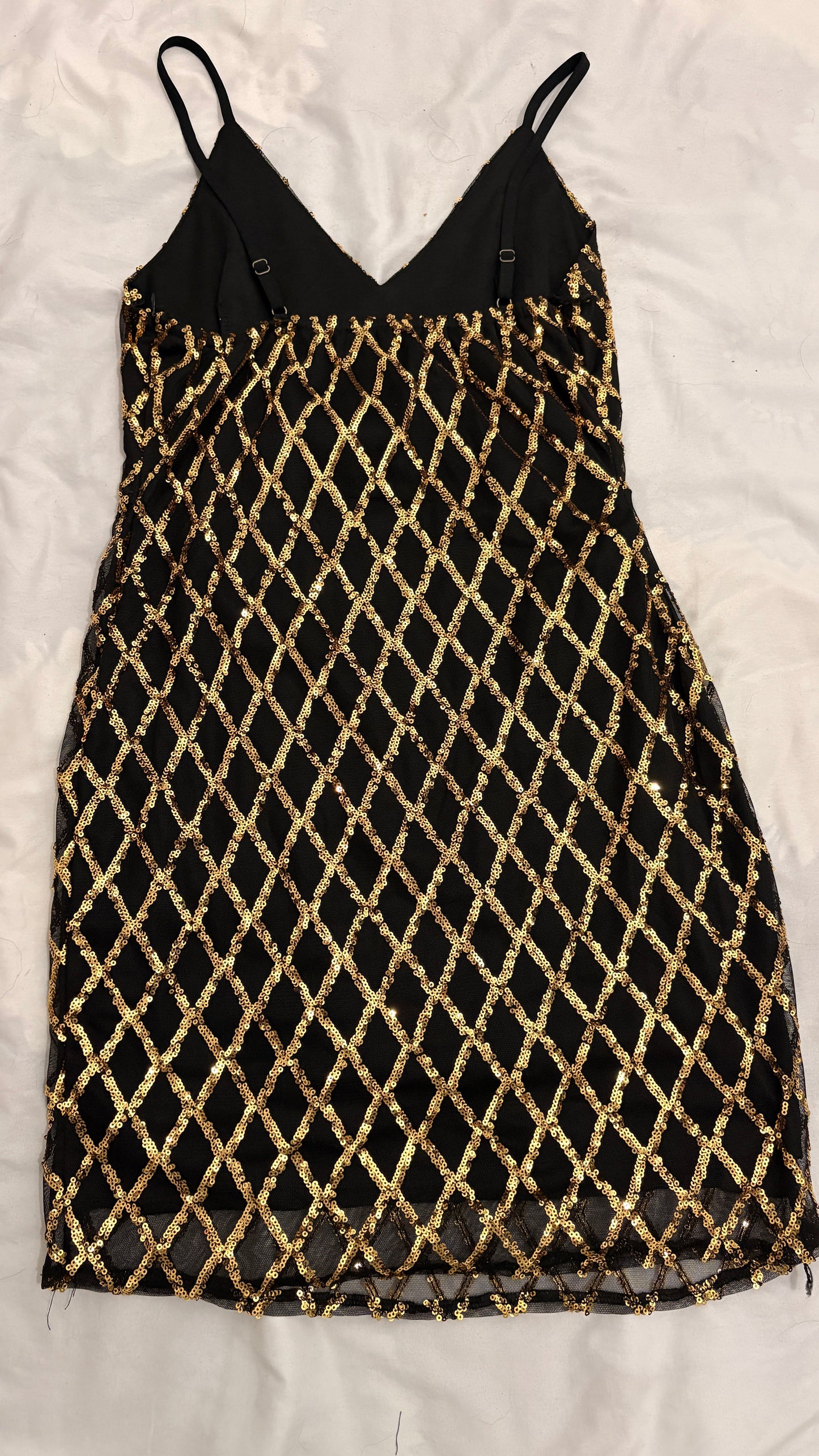 Vestido de noche corto Follow Me Negro Lentejuelas Talla M