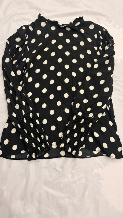 Blusa puntos Zara azul oscuro Talla M